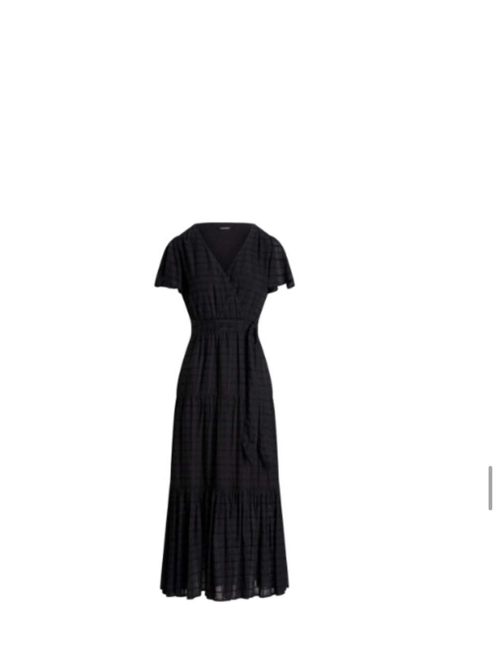 Ralph Lauren Shadow-Gingham Belted Cotton-Blend Dress